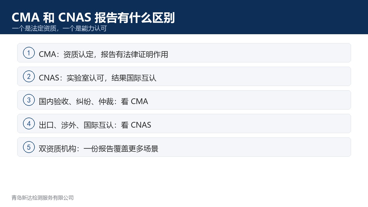 CMA 和 CNAS 报告有什么区别？盖哪个章更权威、效力有何不同