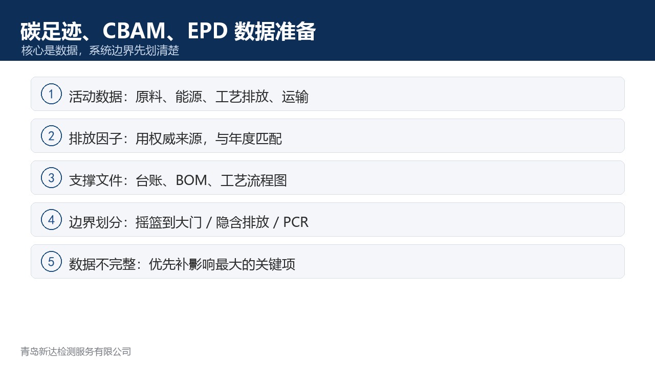 碳足迹、CBAM、EPD 数据要准备哪些？绿色低碳核算的边界与清单