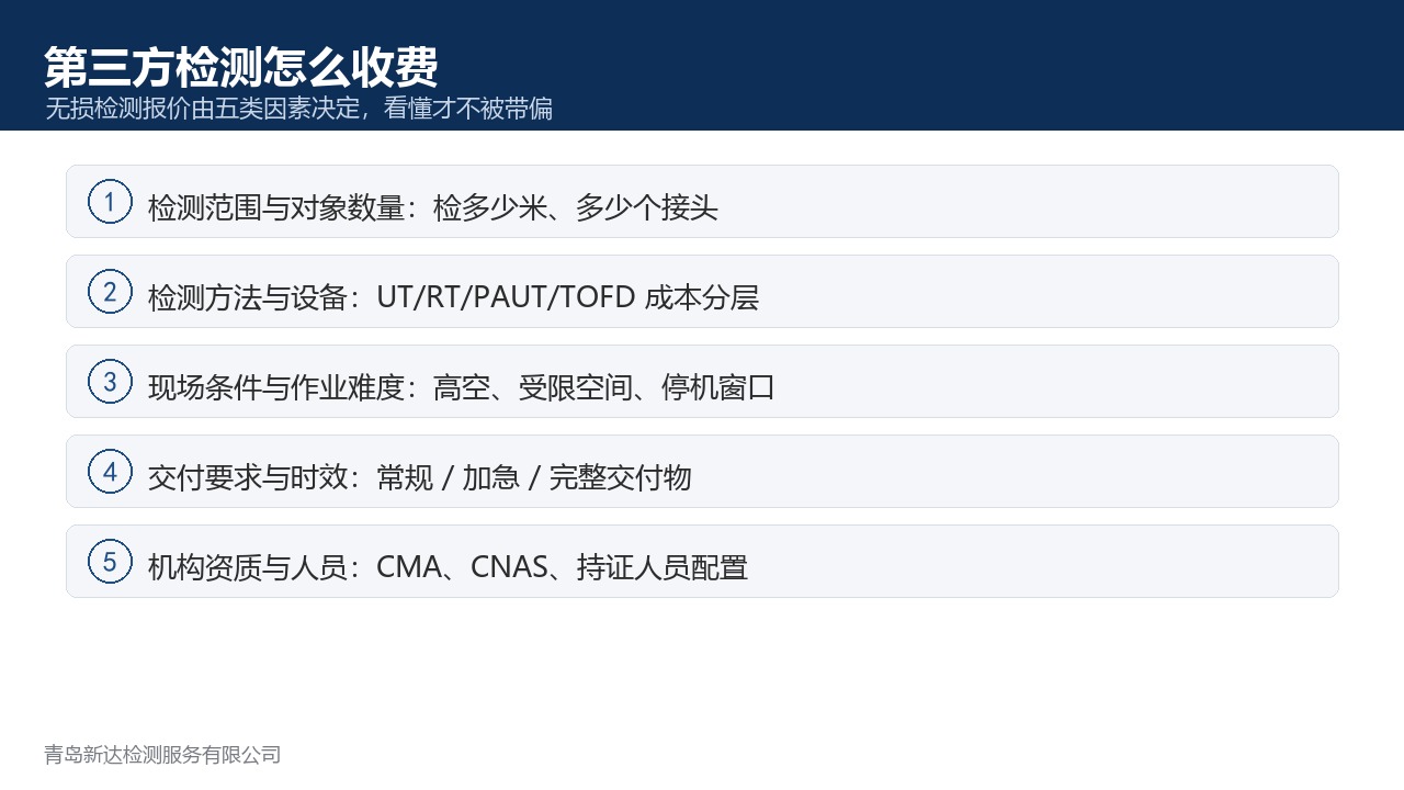 第三方检测怎么收费?无损检测报价由哪几类因素决定